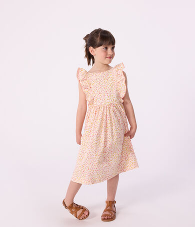 Katoenen mouwloze kinderjurk met open rugzijde en print