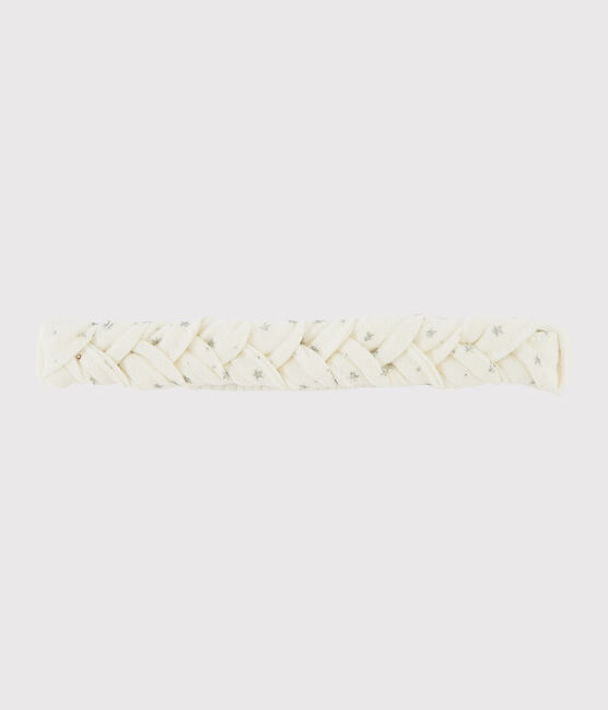 Bandeau cheveux bébé fille blanc MARSHMALLOW/gris ARGENT