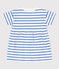Jurk van molton met geïntegreerde body voor baby's wit MARSHMALLOW/blauw PERSE