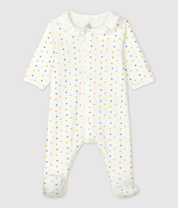 Slaappakje in biologisch katoen voor baby's wit/multicouleur