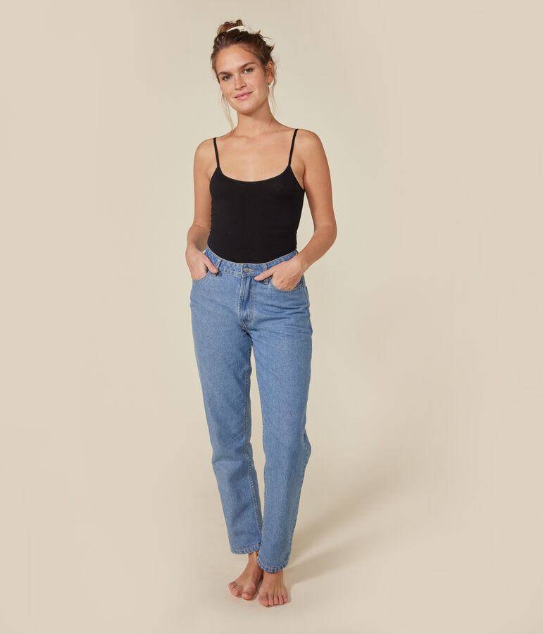 Body van katoen en elastaan voor dames zwart BLACK