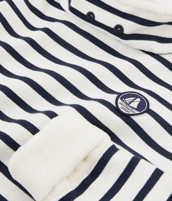 Sweatshirt enfant garçon blanc MARSHMALLOW/bleu SMOKING