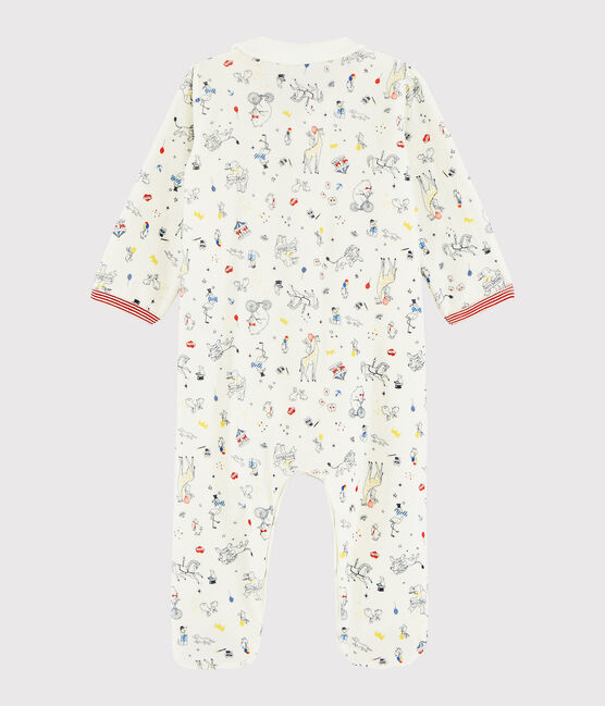 Dors-bien bébé garçon en velours blanc MARSHMALLOW/blanc MULTICO