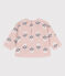 Sweatshirt in molton met bloemenprint voor baby's. roze SALINE/wit MULTICO