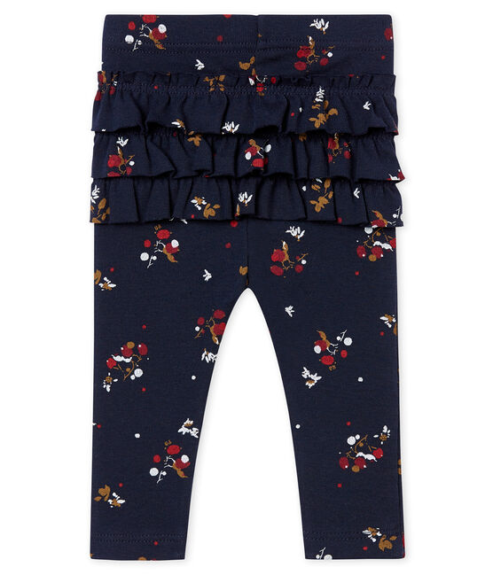 Legging imprimé bébé fille bleu SMOKING/blanc MULTICO
