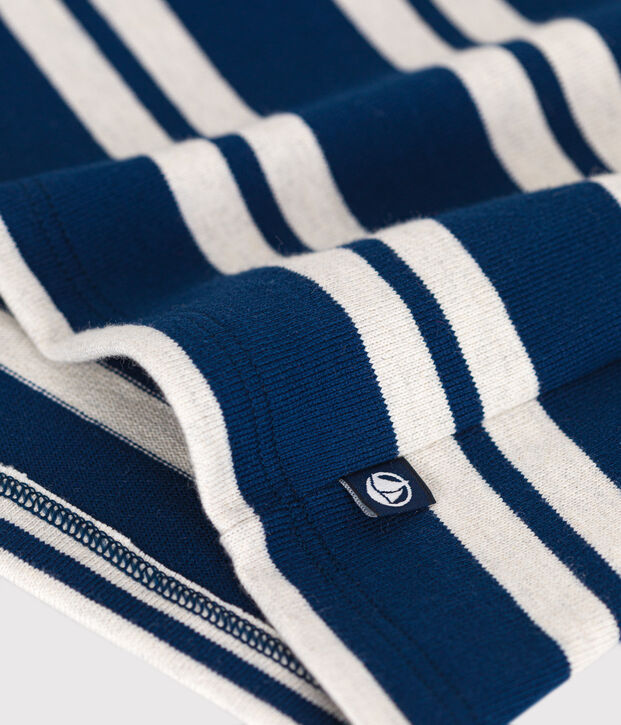 Sweatshirt en coton &eacute;pais enfant gar&ccedil;on bleu/beige