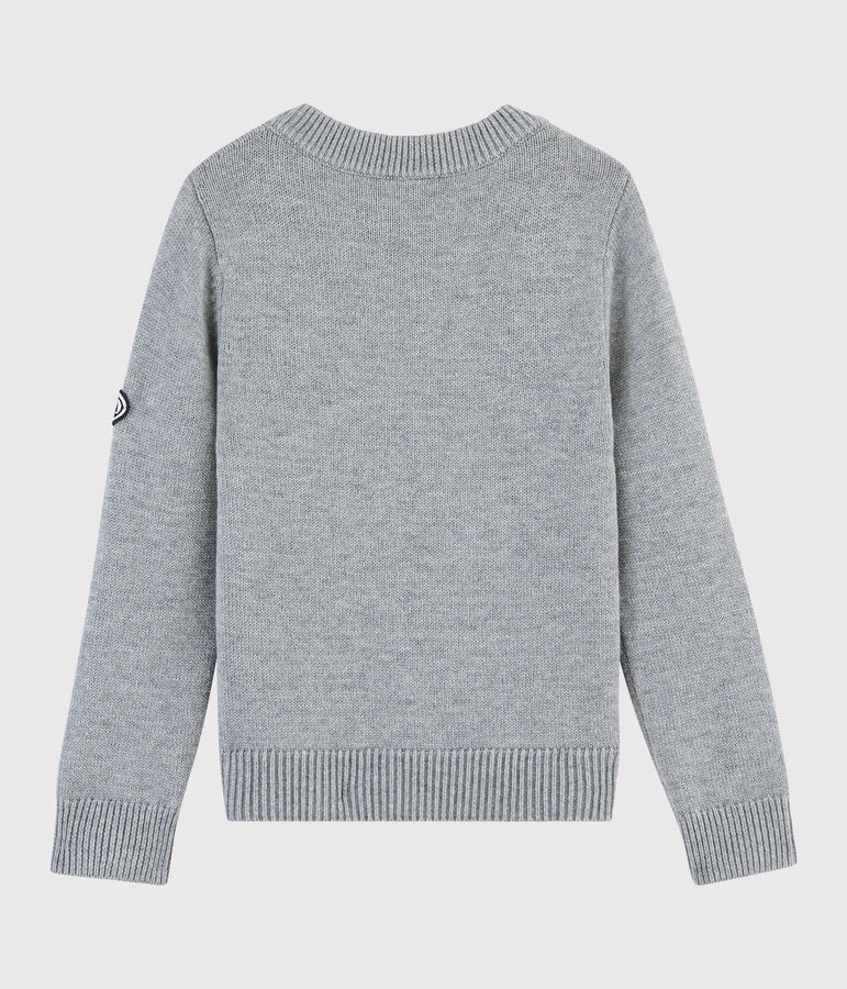 Pull en laine et coton enfant gris SUBWAY CHINE