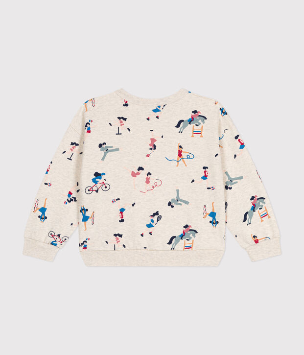 Sweatshirt en molleton enfant fille beige/multicouleur