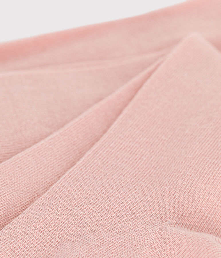 Collants enfant en coton unis rose