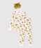 Katoenen meisjespyjama met glow in the dark panterprint wit MARSHMALLOW/wit MULTICO