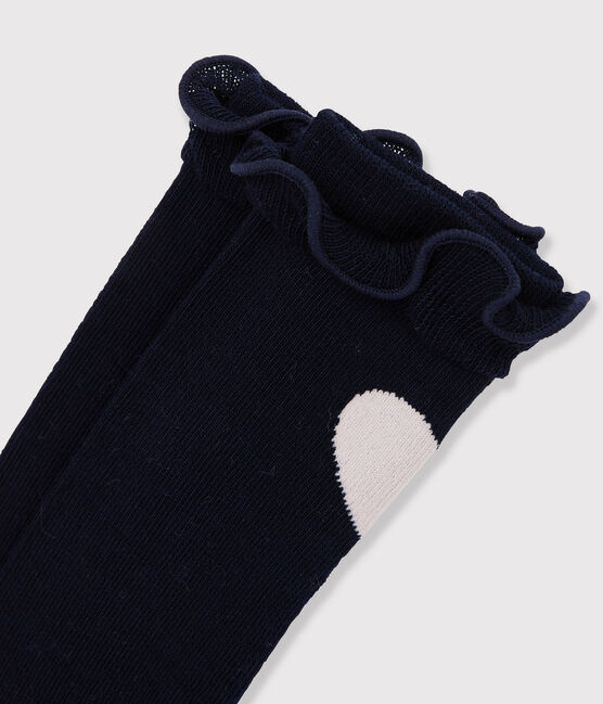 Hoge meisjessokken kinderen blauw SMOKING
