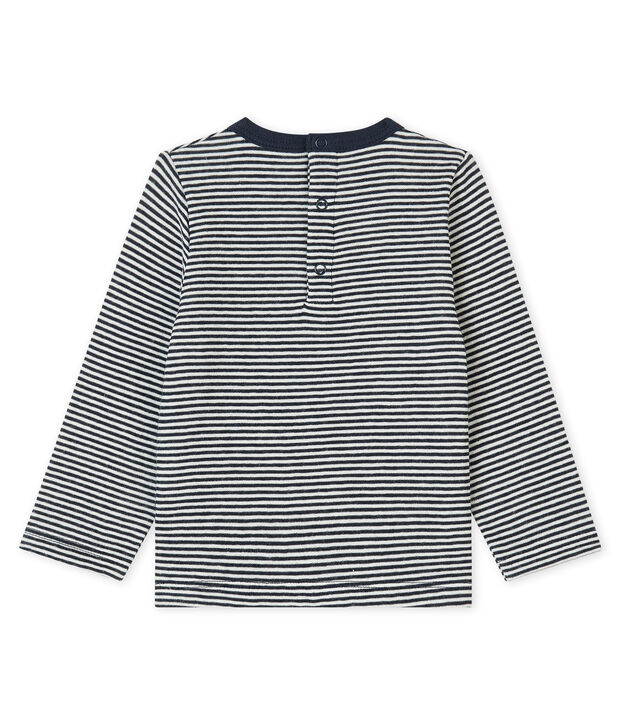 Tee shirt b&eacute;b&eacute; gar&ccedil;on en tubique bleu/blanc