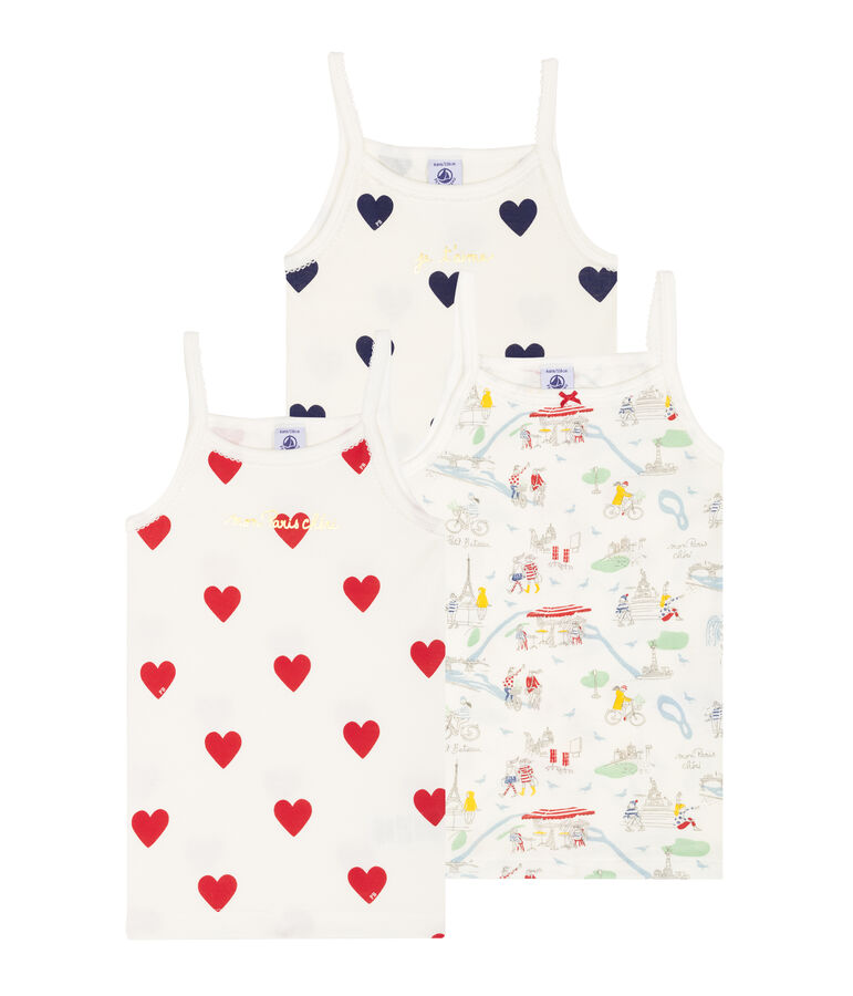 Trio de chemises &agrave; bretelles petite fille multicouleur