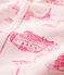 Dors-bien sans pieds toile de Jouy rose bébé en coton rose FLEUR/rose GROSEILLER