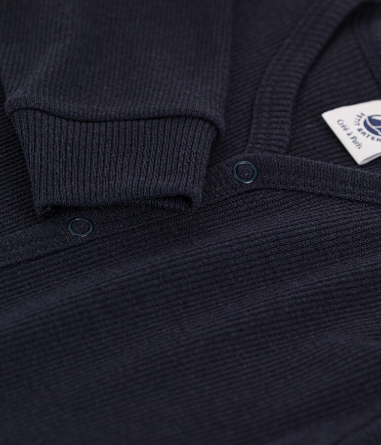 Dors-bien sans pieds en coton lyocell bleu SMOKING