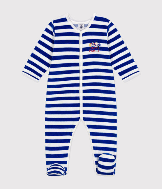 Pyjama de Noël en velours bébé bleu CALVIN/ MARSHMALLOW
