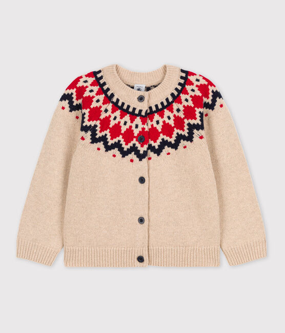 Cardigan laine et coton enfant fille TRENCH/ MULTICO