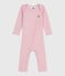 Body jambes longues bébé en laine et coton rose JOLI