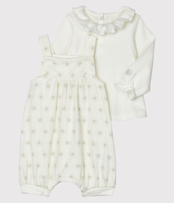 Ensemble 2 Pieces Bebe Fille Marshmallow Perlin Petit Bateau Ensemble 2 Pieces Bebe Fille Marshmallow Perlin Petit Bateau