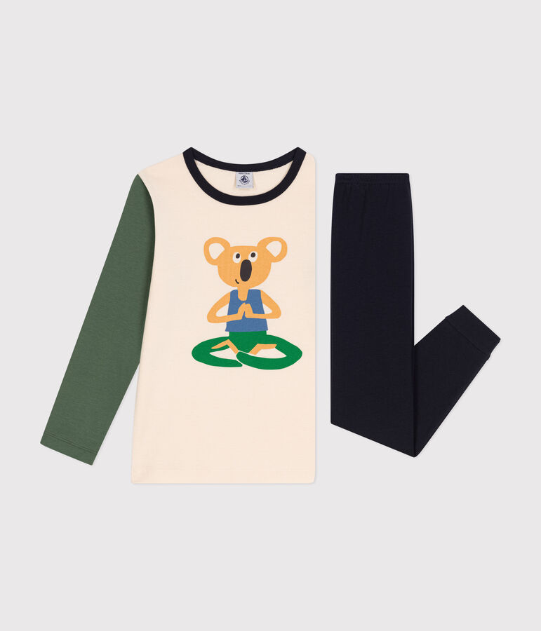 Pyjama uni en coton enfant bleu SMOKING/blanc MULTICO