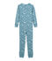 Lange jumpsuit voor kleine meisjes van katoen blauw FONTAINE/wit MARSHMALLOW