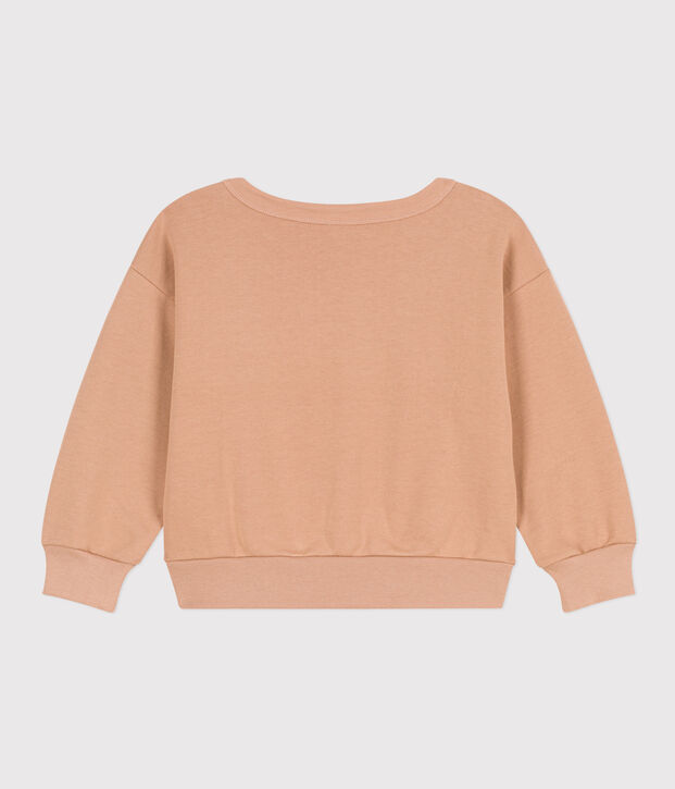 Sweater in molton voor jongens beige