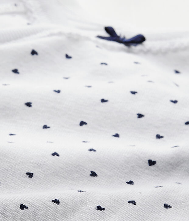 Body naissance fille manches longues imprim&eacute; blanc/bleu