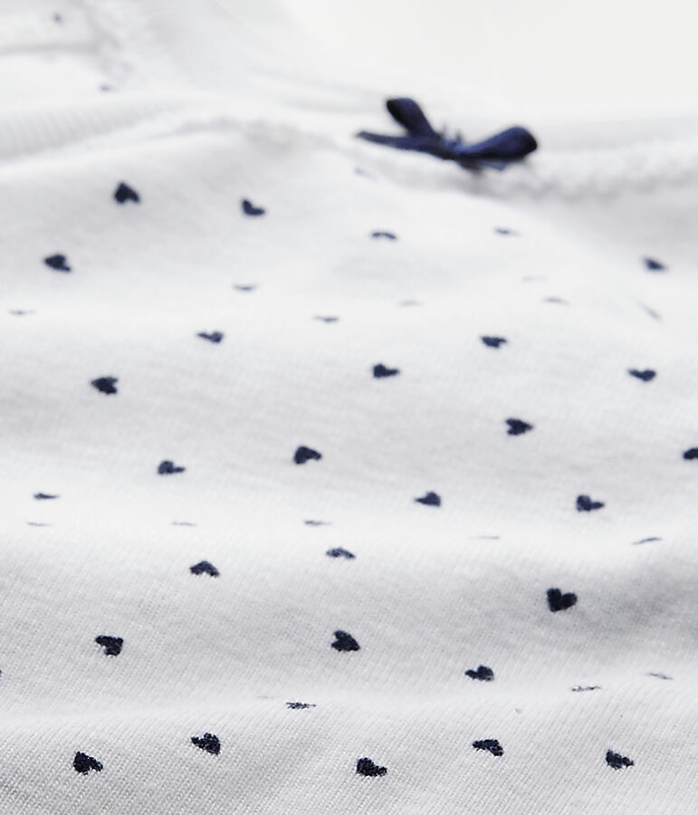 Eerste body met lange mouwen en print voor meisjes wit ECUME/blauw MEDIEVAL