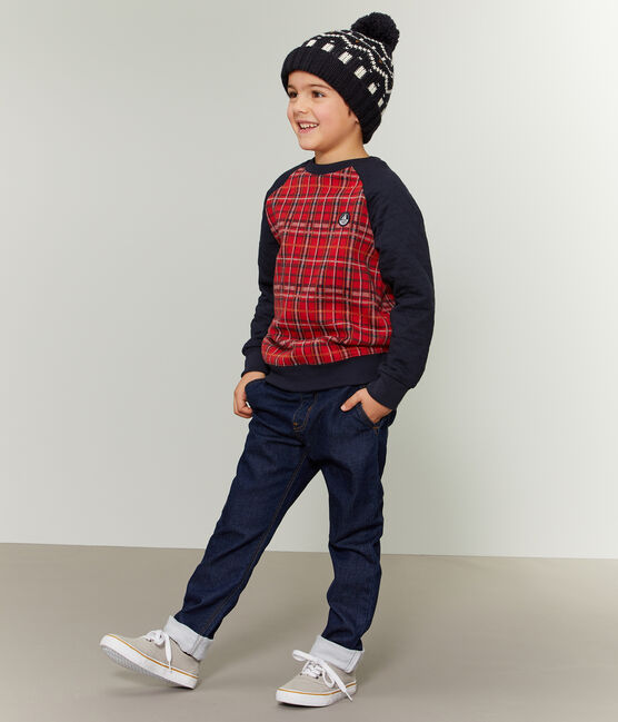 Sweatshirt enfant garçon rouge TERKUIT/bleu SMOKING/ BELUGA