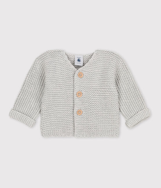 Gebreide uniseks babycardigan in ribbelsteek grijs BELUGA CHINE