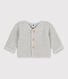 Gebreide uniseks babycardigan in ribbelsteek