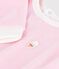 Effen katoenen sweatshirt met capuchon en badge voor baby's roze