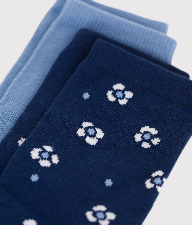 2 paar katoenen meisjessokken met bloemetjesprint multicouleur