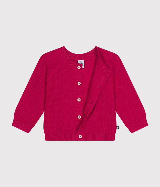 Katoenen gebreide babycardigan roze DELHI