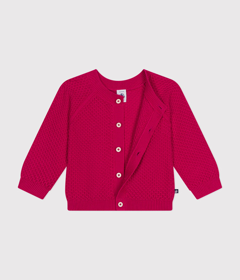 Katoenen gebreide babycardigan roze DELHI