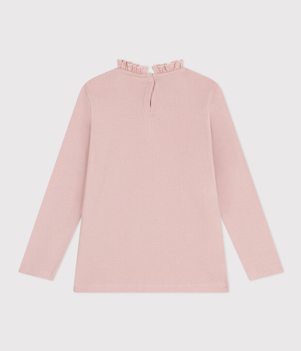 Tee-shirt manches longues en coton enfant fille rose