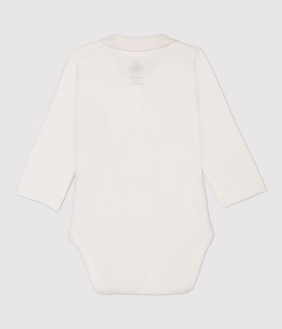 Body blanc à col bébé en coton biologique blanc MARSHMALLOW