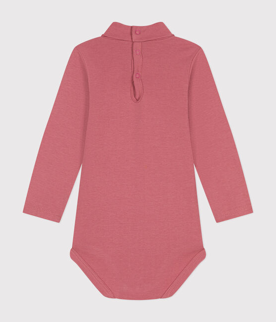 Body manches longues col roulé en coton bébé rose ROSEWOOD