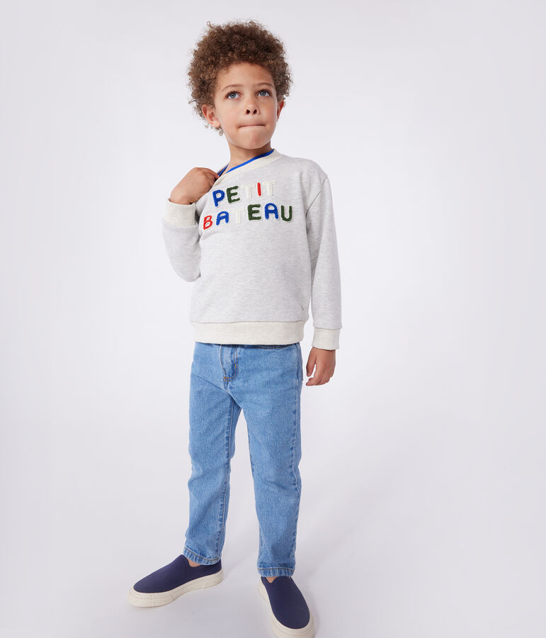 Sweatshirt enfant mixte en coton gris