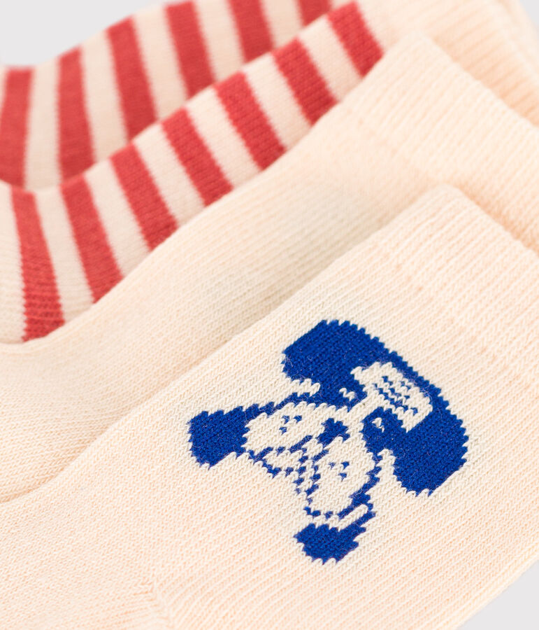 Set van 2 paar babysokken met hondjesprint multicouleur