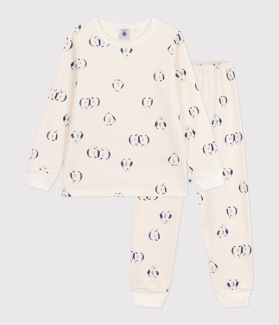 Kinderpyjama van fleece met pinguïnprint blauw MILK/ SOIR