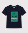 Tee-shirt manches courtes en jersey enfant garçon bleu SMOKING