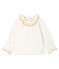 Blouse met lange mouwen van jacquard tubic babymeisje wit MARSHMALLOW/geel OR