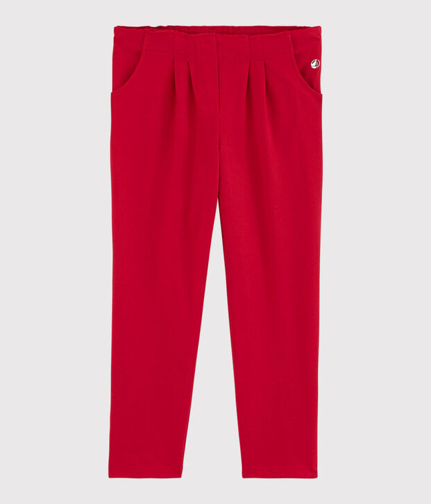 Pantalon en jersey enfant fille rouge