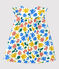 Jurk met korte mouwen uit popeline met bloemenprint voor baby's. wit MARSHMALLOW/wit MULTICO