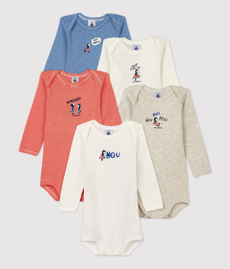 Set van 5 babyrompers van katoen multicouleur