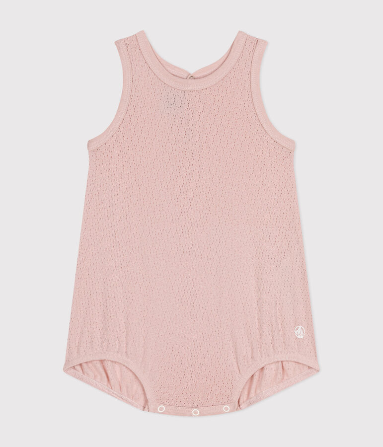 Korte playsuit van katoen voor baby's roze