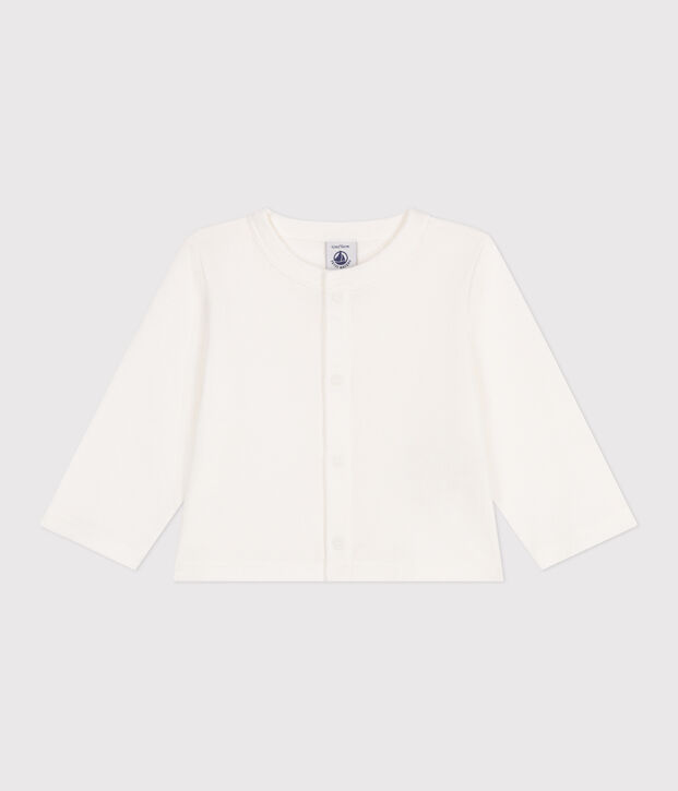 Cardigan b&eacute;b&eacute; en coton uni blanc