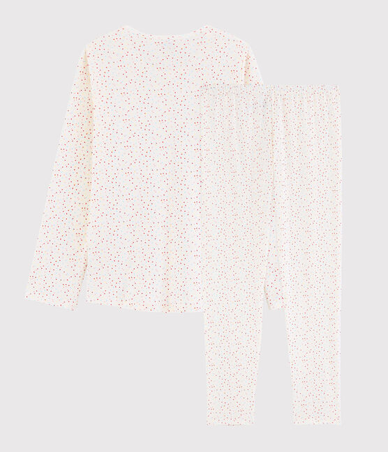 Pyjama pois multico fille - femme en coton biologique blanc MARSHMALLOW/blanc MULTICO