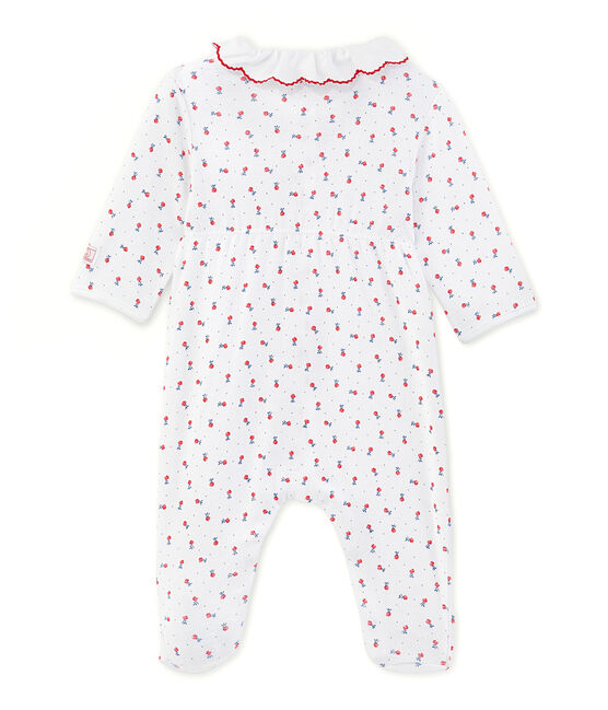 Dors bien bébé fille imprimé blanc ECUME/rouge PEPS/ MULTICO